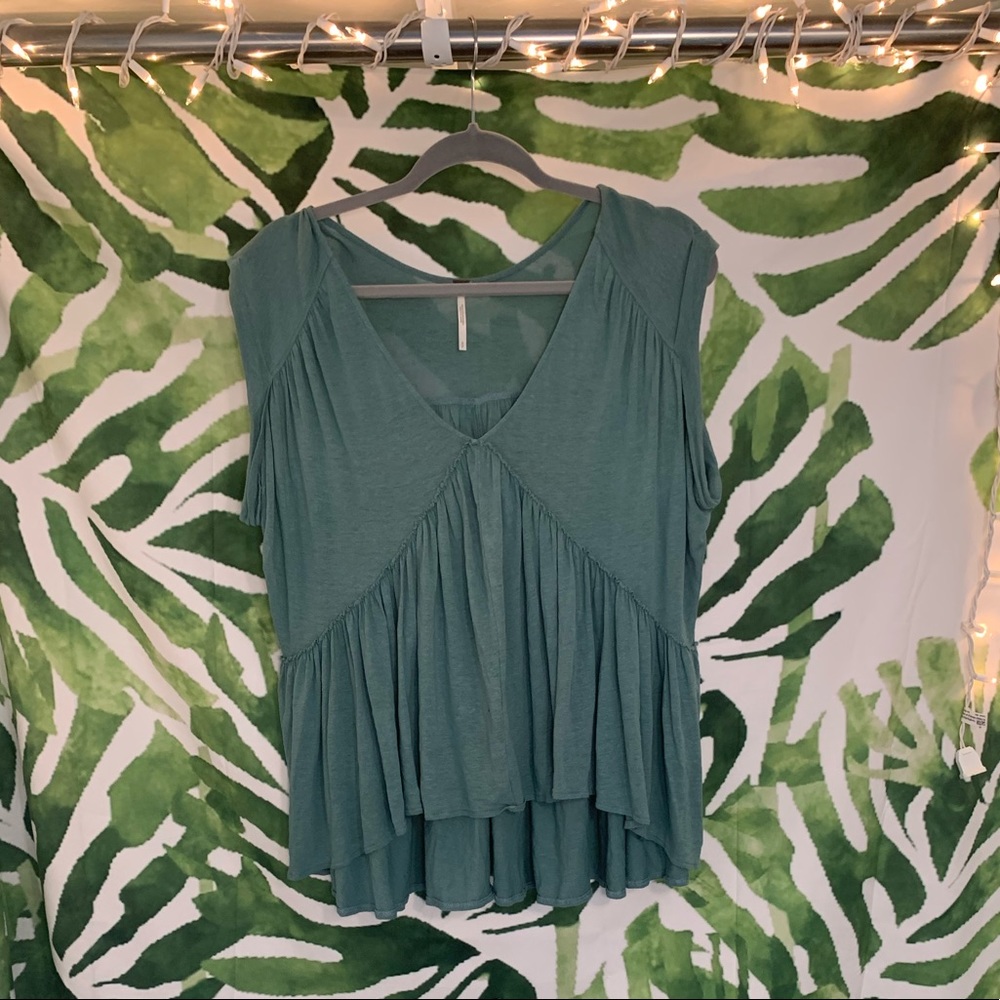 Free people tee with ruffle + tier details